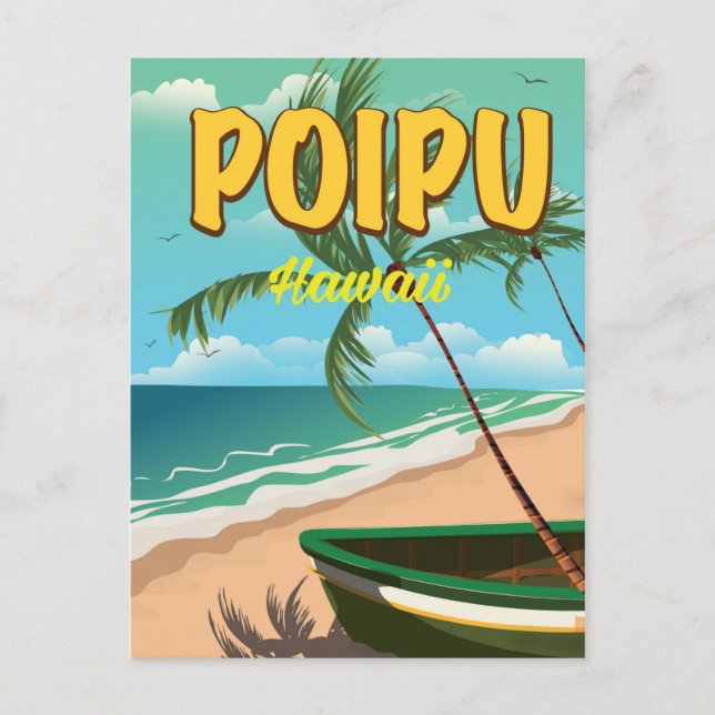 Poipu Hawaii travel poster Postcard (Front)