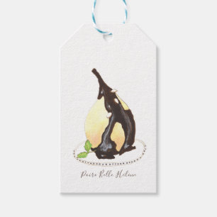 Poire Belle Hélène watercolor Gift Tags