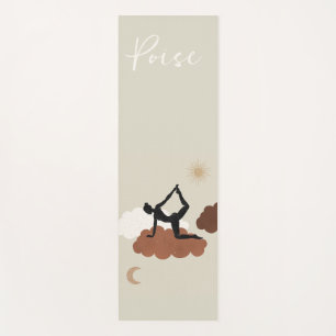 Poise balace grace Yoga stretch clouds sun moon Mat