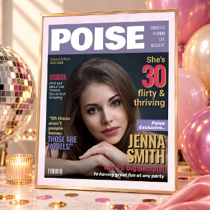 Poise Magazine Cover Template 30th Birthday Gift Poster