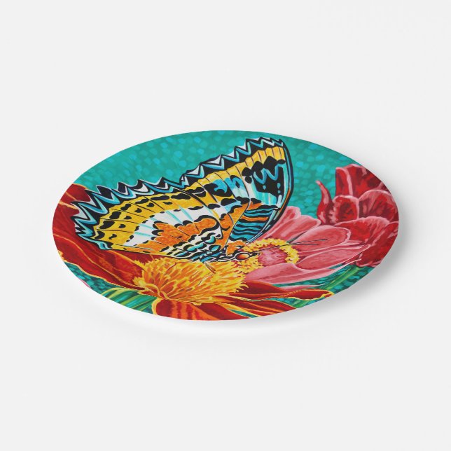 Poised Butterfly I Paper Plate (Angled)