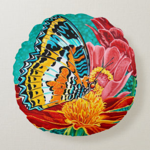 Poised Butterfly I Round Cushion