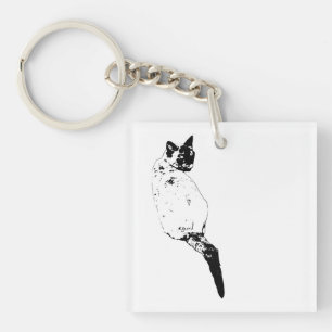 Poised Cat Moment Key Ring