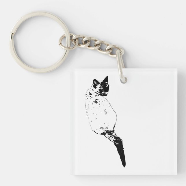Poised Cat Moment Key Ring (Front)