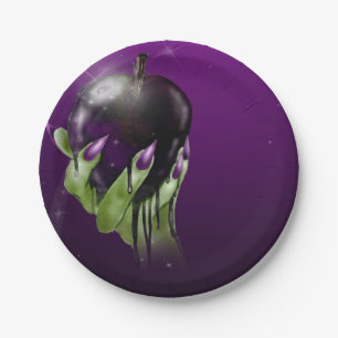 Poison Apple Wicked Witch Purple Halloween Party Paper Plate