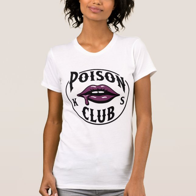 Poison Club Edgy Gothic Purple Lips Streetwear  T-Shirt (Front)