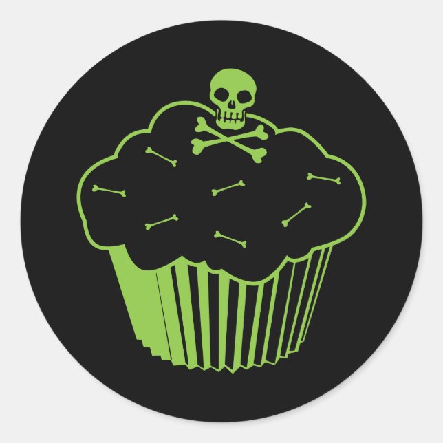 Poison Cupcake Classic Round Sticker (Front)