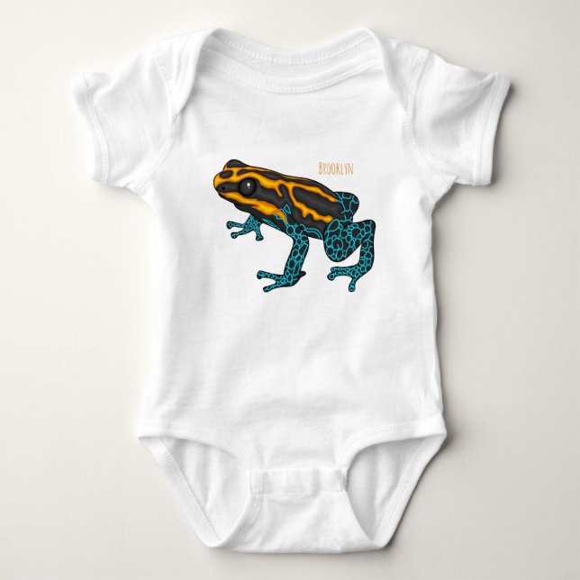 Poison dart frog cartoon illustration  baby bodysuit (Front)