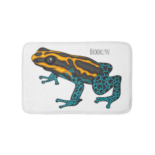 Poison dart frog cartoon illustration bath mat