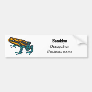 Poison dart frog cartoon illustration bumper sticker