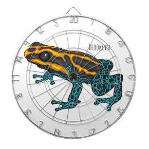 Poison dart frog cartoon illustration  dartboard