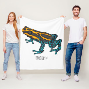 Poison dart frog cartoon illustration fleece blanket