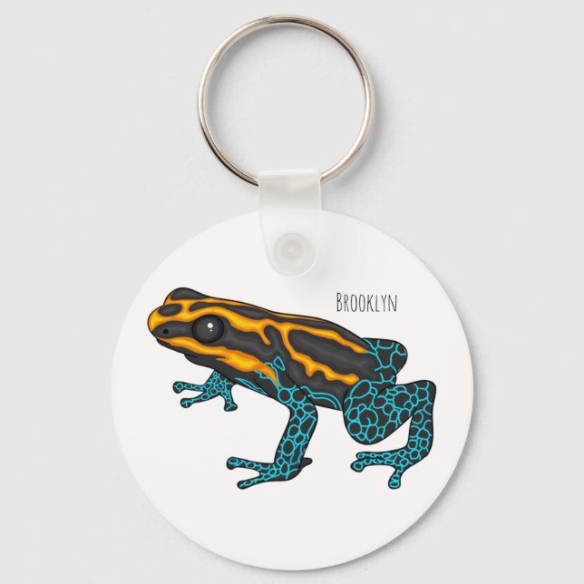 Poison dart frog cartoon illustration  key ring (Front)