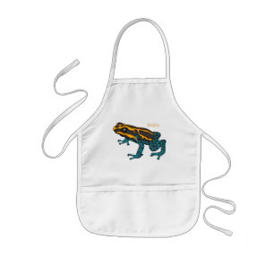 Poison dart frog cartoon illustration kids apron