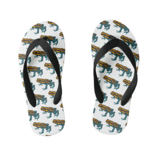Poison dart frog cartoon illustration kid's thongs