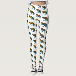 Poison dart frog cartoon illustration  leggings