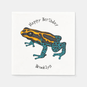 Poison dart frog cartoon illustration napkin
