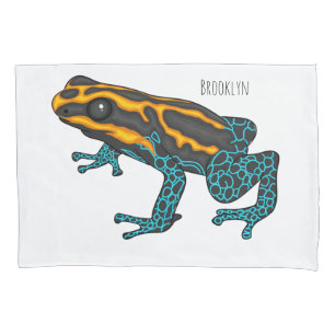 Poison dart frog cartoon illustration pillowcase