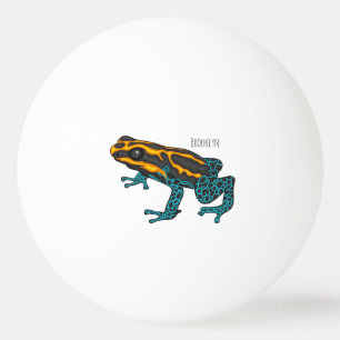 Poison dart frog cartoon illustration ping pong ball
