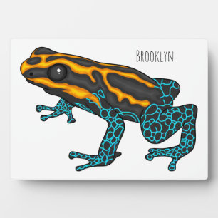 Poison dart frog cartoon illustration plaque