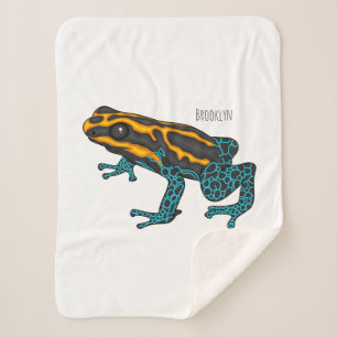 Poison dart frog cartoon illustration sherpa blanket