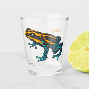 Poison dart frog cartoon illustration shot glass
