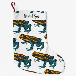 Poison dart frog cartoon illustration  small christmas stocking