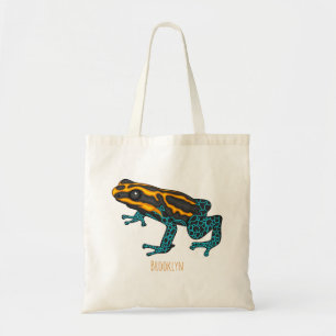 Poison dart frog cartoon illustration tote bag