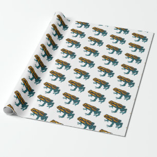 Poison dart frog cartoon illustration wrapping paper