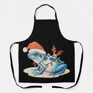 Poison Dart Frog Santa Hat Christmas Lights Xmas Apron