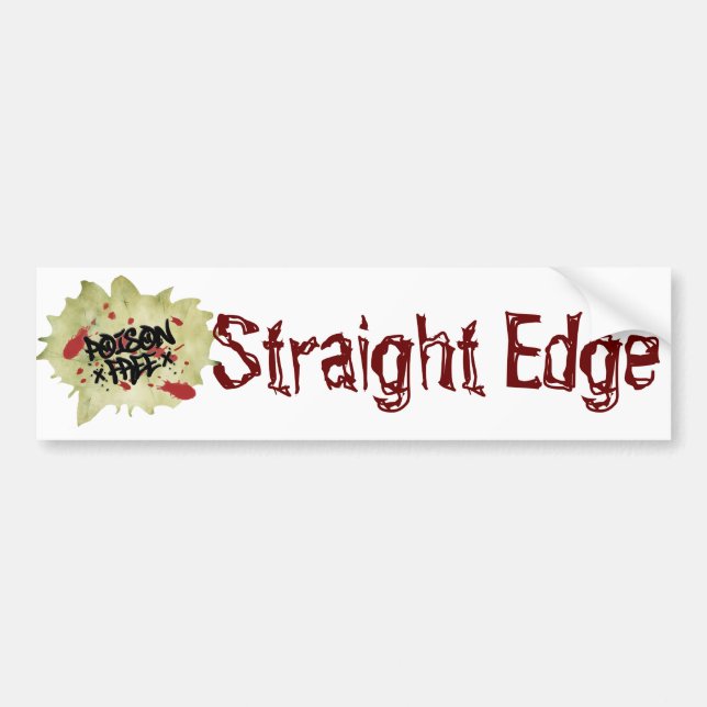 Poison Free Straight Edge Bumper Sticker (Front)