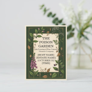 Poison Garden Halloween Invitation Dark Botanic Postcard