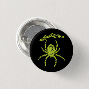 Poison Green Spider Button