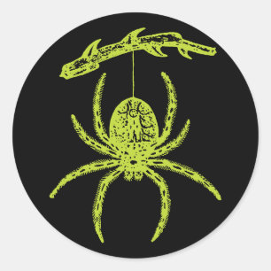 Poison Green Spider Classic Round Sticker