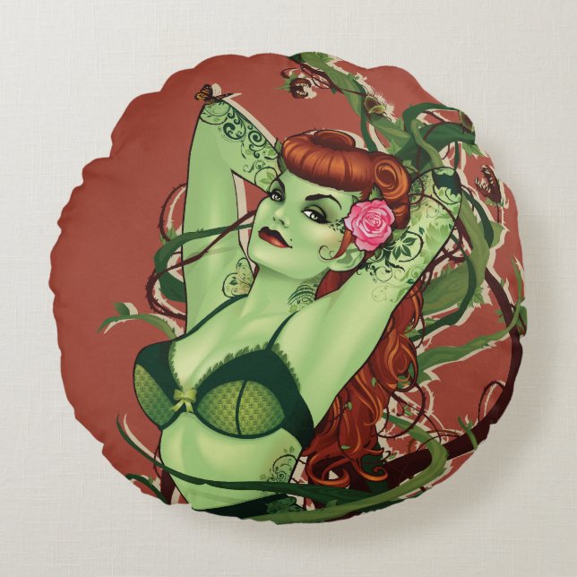 Poison Ivy Bombshell Round Cushion (Front)
