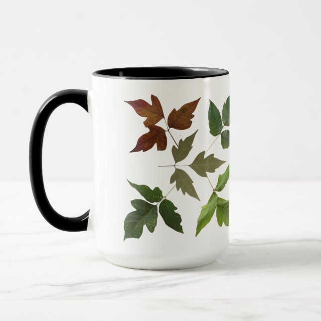 Poison Ivy Leaves Botanical Leaf Design  Mug (Left)
