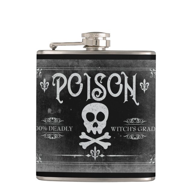 Poison Label Hip Flask (Front)