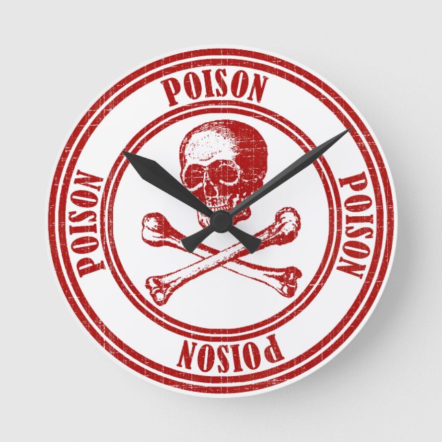 Poison Label Wall Clock (Front)