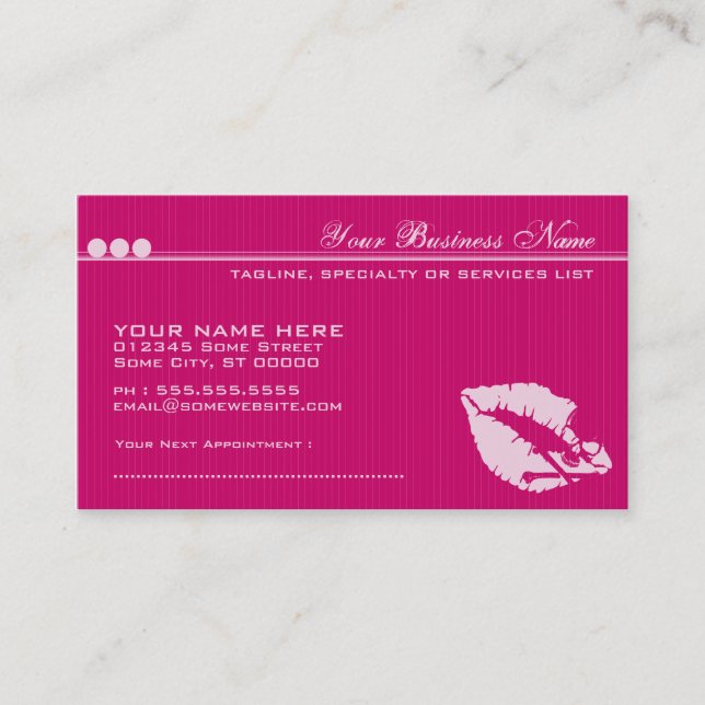 poison lips appointment card (Front)