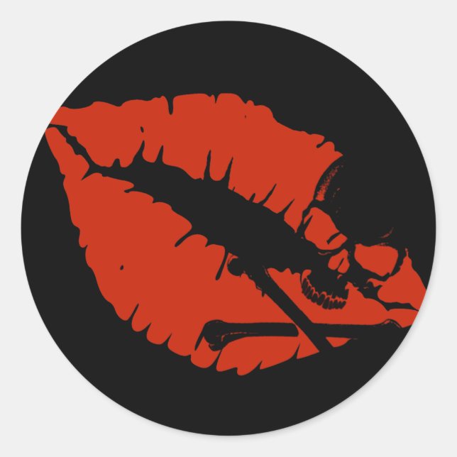 poison lips classic round sticker (Front)