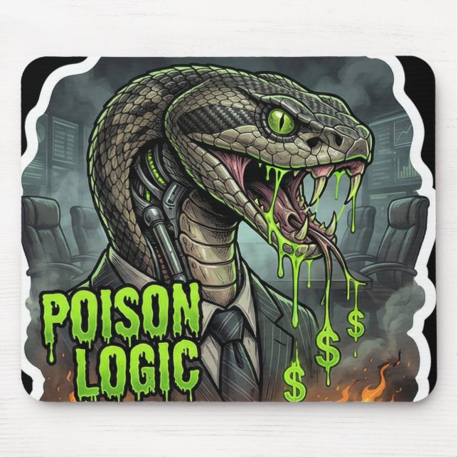 Poison Logic – Lies Profit Snake Politician Mouse Pad (Front)