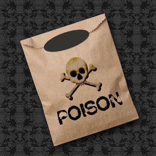 Poison Skull And Bones Trick Or Treat Halloween Favour Bag
