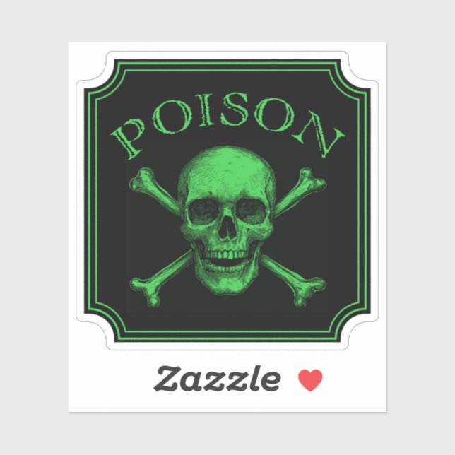 Poison Skull and Crossbones Halloween Design Print (Sheet)