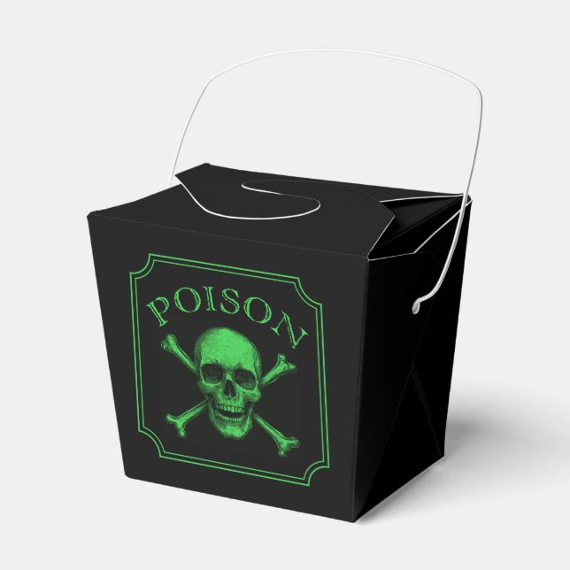 Poison Skull and Crossbones Halloween Design Print Favour Box (Front Side)