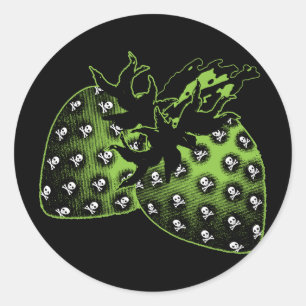 Poison Strawberries Classic Round Sticker