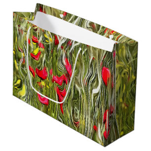 Poisoned Poppies Surrealistic Abstract Art Large Gift Bag