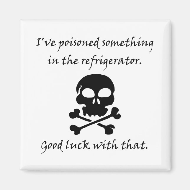 Poisoned Refrigerator Skull Magnet (Front)