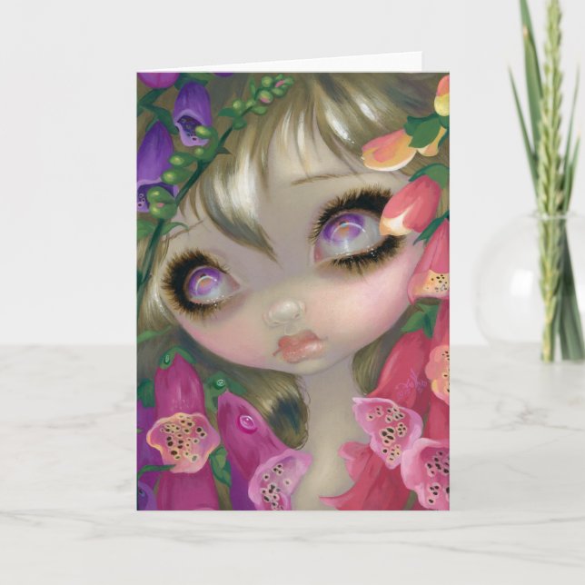 "Poisonous Beauties IX:  Foxgloves" Greeting Card (Front)