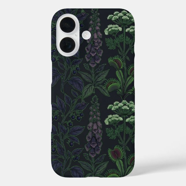 Poisonous Plants Dark Botanical Pattern Phone Case (Back)