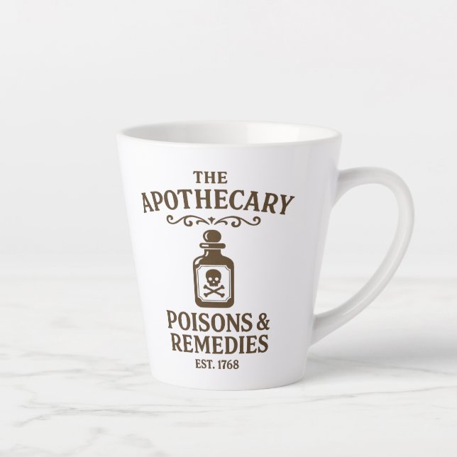 Poisons & Remedies Latte Mug – Apothecary-Style (Right)